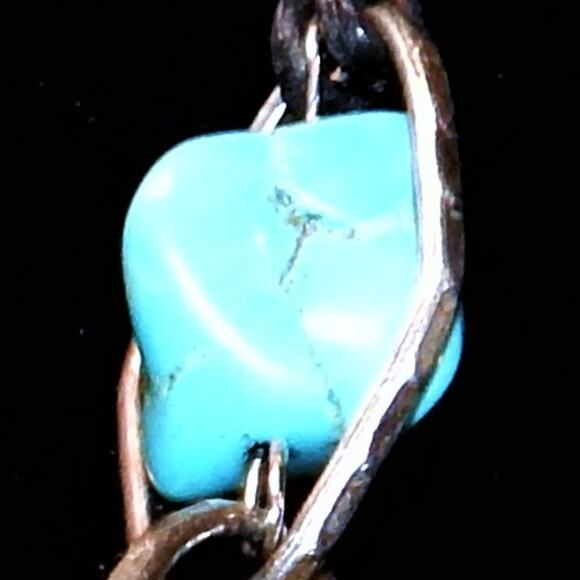 Rustic BoHo Turquoise Rocks & Rings Necklace - Picture 8 of 12